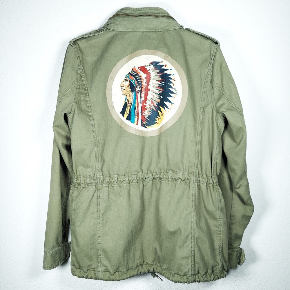 Ralph Lauren Denim Supply Jacket Womens Military Field Back Decal Size Medium